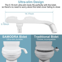 SAMODRA – pulvérisateur de Bidet pour main droite/gauche, Non électrique, double buse, siège de toilette, douche hygiénique pour accessoires de salle de bains