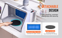 SucceBuy Cabine de pulvérisation d'aérographe Kit de cabine de pulvérisation de peinture d'aérographe portable à double ventilateur avec lumières LED et tuyau d'extension d'échappement
