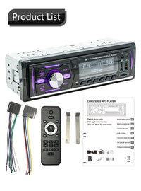 ESSGOO-Unité principale stéréo de voiture avec DAB + intégré, AM, FM, RDS, USB, AUX-in, SD, Bluetooth, simple, 1 DIN, télécommande, lecteur MP3