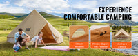 SucceBuy – tente cloche en toile, 4 saisons, 9,8 pieds, yourte, pour le Camping, avec poêle, Jack, respirante, peut contenir jusqu'à 4 personnes