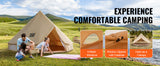SucceBuy – tente cloche en toile, 4 saisons, 9,8 pieds, yourte, pour le Camping, avec poêle, Jack, respirante, peut contenir jusqu'à 4 personnes