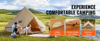 VEVOR Tente Cloche en Toile 4 m Tente de Yourte 4 Saisons Tente de Camping Familial avec Trou de Poêle à Bois, Sacs de Rangement pour Glamping Jusqu'à 6 Personnes, Groupes en Plein Air, Fête, Chasse