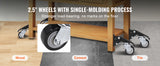 Ensemble de 4 roulettes d'établi SucceBuy 75 kg (165 lb) 6,35 cm (2,5 po) à montage latéral rétractable et pivotantes à 360° pour tables et équipements