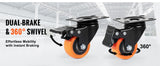 Ensemble de 4 roulettes pivotantes en PVC SucceBuy de 5 à 15 cm (2 à 6 po) avec système de verrouillage de sécurité A/B, non marquantes, pour chariot ou établi.