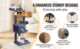 SucceBuy Arbre à chat pour chats d'intérieur Tour à chat avec chat condo Poste à gratter en sisal HamacTop Perche Plateformes de saut Gris foncé