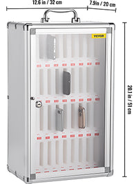 SucceBuy Armoire de téléphone portable à 36 fentes, tableau de poche en alliage d'aluminium argenté, casier de rangement mural pour salle de classe, bureau, salle de sport