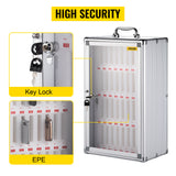 SucceBuy Armoire de téléphone portable à 36 fentes, tableau de poche en alliage d'aluminium argenté, casier de rangement mural pour salle de classe, bureau, salle de sport