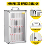 SucceBuy Armoire de téléphone portable à 36 fentes, tableau de poche en alliage d'aluminium argenté, casier de rangement mural pour salle de classe, bureau, salle de sport