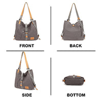Sac à main KONO pour femme, sac à dos en toile, grand modèle, antivol, sac bandoulière multifonctionnel