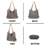 Sac à main KONO pour femme, sac à dos en toile, grand modèle, antivol, sac bandoulière multifonctionnel