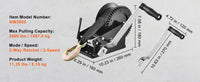 SucceBuy Treuil manuel pour remorque de bateau, manivelle à corde robuste, sangle en polyester et cliquet bidirectionnel, treuil à manivelle manuel