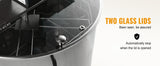 VEVOR Extracteur de Miel Électrique 4/8 Cadres Centrifugeuse Séparateur Miel 140 W Inox avec Couvercle Taille du Nid d'Abeilles Adaptée Profond 48x23 cm Moyen 48x16 cm Hauteur Réglable pour Apiculture
