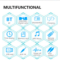 ESSGOO-Unité principale stéréo de voiture avec DAB + intégré, AM, FM, RDS, USB, AUX-in, SD, Bluetooth, simple, 1 DIN, télécommande, lecteur MP3