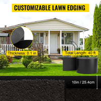 Bordure paysagère VEVOR, profondeur 25 cm, longueur totale 18,3 m, en PEHD recyclé enroulé, flexible et cintrable, pour l'aménagement paysager