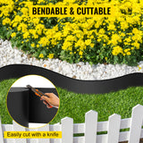 Bordure paysagère VEVOR, profondeur 25 cm, longueur totale 18,3 m, en PEHD recyclé enroulé, flexible et cintrable, pour l'aménagement paysager