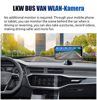 ESSGOO Caméra de Recul Sans Fil 5G WIFI pour Téléphone Android iPhone Voiture IP67 Étanche Angle Large de 120° 1080P pour Camion, Remorque, Camping-Car, Van
