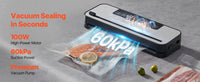 SucceBuy 60Kpa 100W Machine de scellage sous vide 5-en-1 scelleuse alimentaire multifonctionnelle avec système de scellage d'air automatique de coupe intégrée