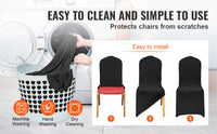 SucceBuy 50 pièces housse de chaise en Spandex pour fête de mariage housse de chaise universelle ajustée amovible lavable housses de protection